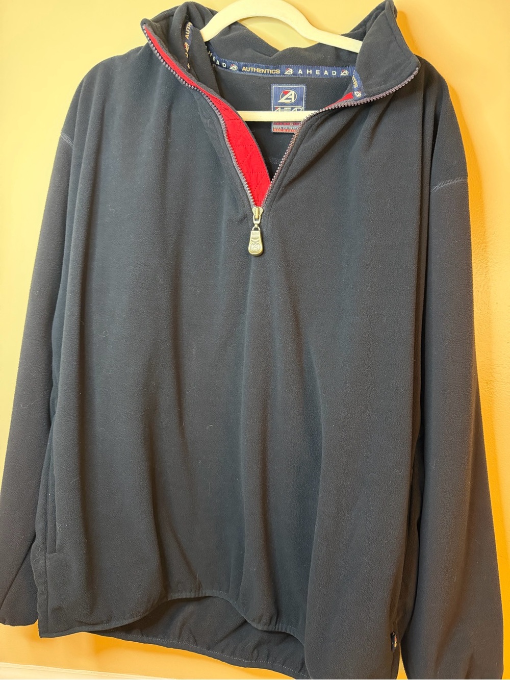 Head Men’s Black Quarter-Zip Pullover with Red Inner Placket
